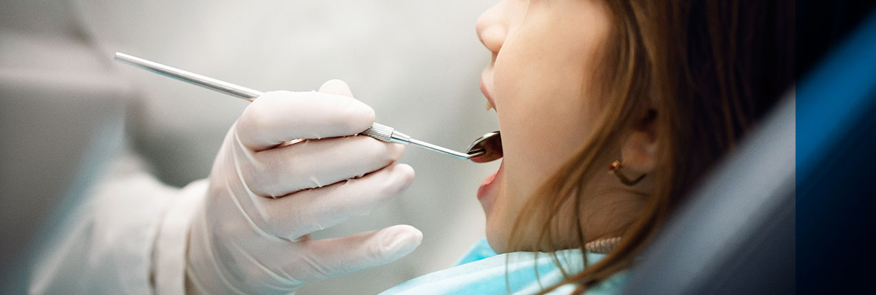 A child at the dentist