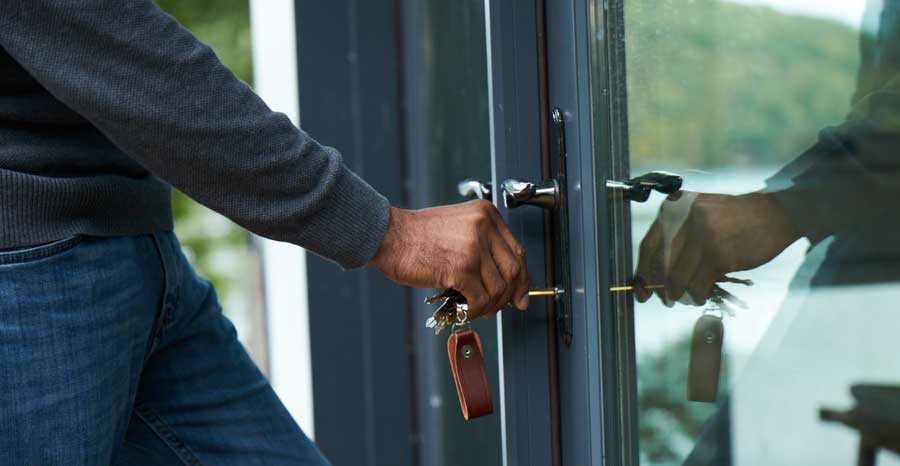 Man opening a door